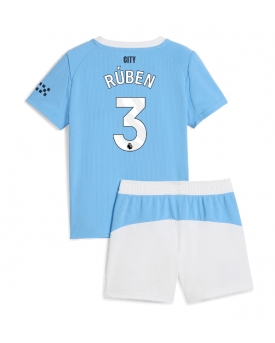 Manchester City Ruben Dias #3 Maglia Gara Casa Repliche 2025-26 Bambino Maniche Corte